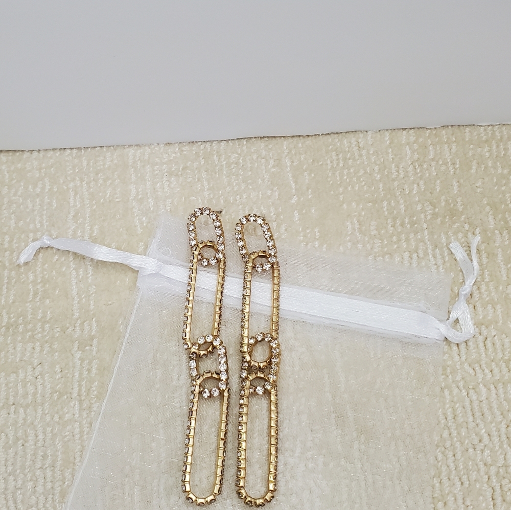 Express Interlocking Rhinestone Earrings - Picture 5 of 5